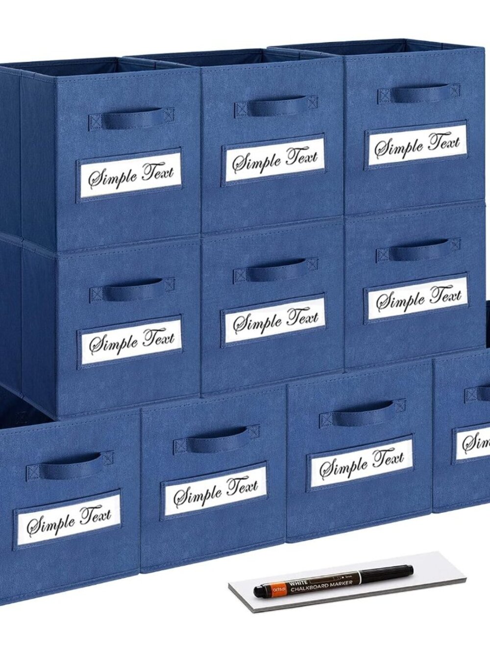 11 Inch Storage Cube,Storage bin Set of 10 Foldable Fabric Cube Storage Bins wit